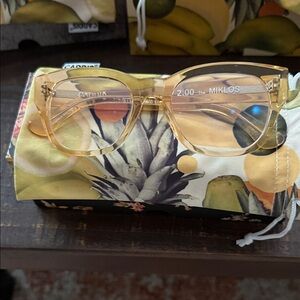 Caddis Clear Yellow ray honey Milkos reading Glasses +2.0